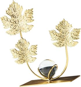 Statue de feuille en métal nordique ornements feuille d'or décoration de bureau Sculpture de feuille Vase mural multifonctionnel pour bureau à domicile - Product Image 5
