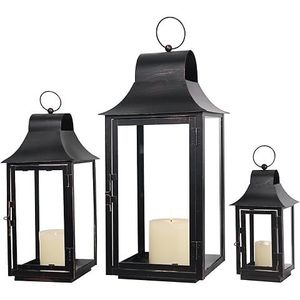 Farol de Vela Cuadrado Negro de Metal, Ecológico, Reutilizable e Impermeable, Decoración Premium para el Hogar para Navidad y Pascua - Product Image 4