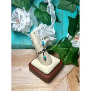 Navajo Men's <b>Ring</b> Sleeping Beauty <b>Turquoise</b> and Platinum with Rhodium Plating Pear Shape Everyday Wear <b>Ring</b> - Product Image 2