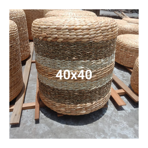 Natural Water Hyacinth <b>Cushion</b> Pad with Comfortable Filling - Handmade Seat Pad for Living Room, <b>Meditation</b> Area, or Cafe Decor - Product Image 6