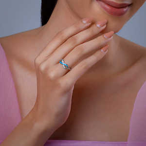 Anillo ajustable infinito de plata para mujer, joyería de cobre elegante a la moda con tecnología de incrustaciones, ajuste de garra religiosa clásica - Product Image 6