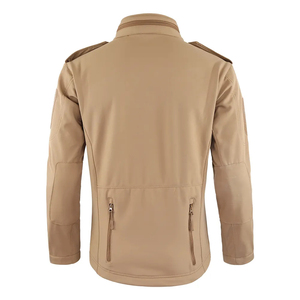 Men's Windproof Softshell Jacket Hood Unique Design Quick Dry Comfortable Uniform Zipper Closure Solid Pattern Custom Logo Front - Product Image 4