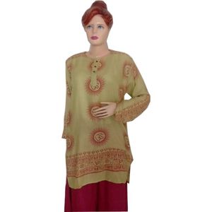 Tela de algodón 100% Om Kurta de alta calidad, precios al por mayor, ropa Lisa personalizada, estilo de artículo antitécnico - Product Image 5
