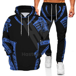 Nouvel ensemble de sweat-shirts surdimensionnés à motif vintage personnalisé, respirant, jogging pour hommes, sweat-shirts décontractés, ensemble de pantalons à capuche - Product Image 4