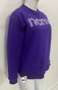 Ncnw เสื้อสเวตเตอร์คอกลมผ้าฝ้าย100% คุณภาพสูงประดับด้วยพลอยเทียมเฟรนช์เทอร์รี่ไซส์ใหญ่พิเศษสำหรับผู้ชายและผู้หญิง - Product Image 3