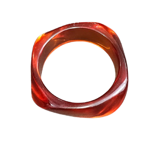 Brazalete de Resina Ámbar Grueso Estilo Vintage, Forma Irregular Translúcida, Brazalete Acrílico Grueso, Accesorio de Moda de Alta Gama, Duradero - Product Image 1