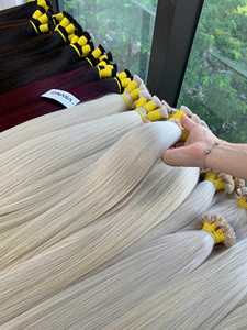 Extensiones de cabello a granel Producto de Venta caliente 2025 colores rubios Natural recto de alta calidad Super doble dibujado - Product Image 6