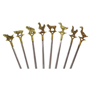 BBQ Accessories Large Metal Skewers Grill Barbecue Stainless Steel <b>Kebab</b> Skewer Set Grill BBQs Skewers - Product Image 2