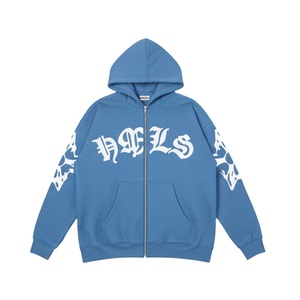 Sudadera con capucha y cremallera de invierno de peso pesado con Jersey de algodón 100% ecológico y resistente al viento para hombres y mujeres - Product Image 1