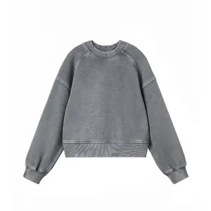 Ensemble survêtement streetwear personnalisé imprimé, surdimensionné, lourd, ample, délavé à l'acide, avec fermeture éclair, pantalon de survêtement et sweat-shirt - Product Image 2