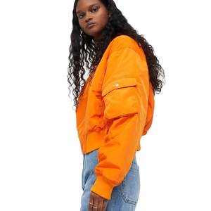 Chaqueta de bombardero de mujer de manga larga de ajuste cómodo, nuevo diseño, chaqueta de bombardero de mujer de tamaño personalizado - Product Image 3