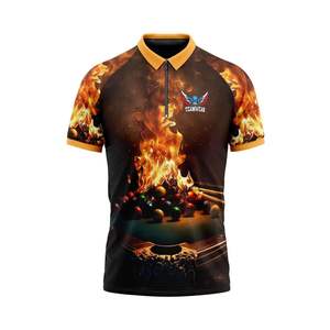 Venta al por mayor de camisetas de billar personalizadas sublimación camiseta de billar con manga corta impresa nombre del equipo conjunto - Product Image 4
