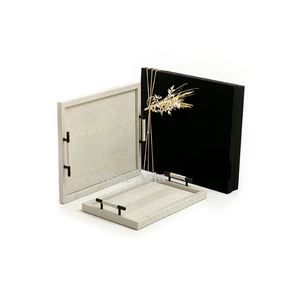 Classic Design Leather Serving Tray Set of 2 Different Sizes for Tea Coffee Serving in Home or Hotel - Product Image 1