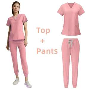Ensembles de gommage en tissu tissé supérieur pour uniforme d'infirmière pour femmes pour le service OEM des hôpitaux disponible - Product Image 4