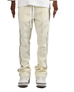 Pantalon de survêtement empilé en coton de haute qualité pour hommes Pantalon évasé Streetwear avec impression OEM personnalisée - Product Image 4