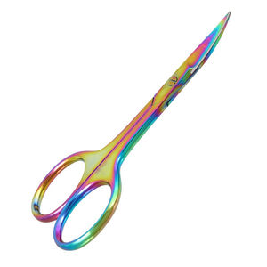 Ciseaux à ongles en acier inoxydable, lame courbée, pointe acérée pour la coupe des cuticules, toilettage durable, arc-en-ciel, haute qualité - Product Image 2