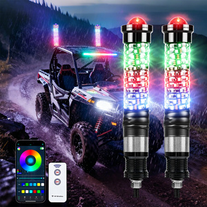 Luces de Antena de 1 Pie con Control Remoto por Aplicación, 360 °   Luces Láser RGB en Espiral para Todoterreno, Luces Láser RGB para Polaris Rzr Maverick - Product Image 1