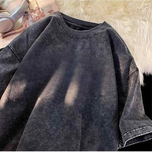 Style Streetwear pour hommes T-shirt court graphique épais 100% coton délavé à l'acide Hip Hop Vintage surdimensionné Boxy Fit pour hommes - Product Image 4