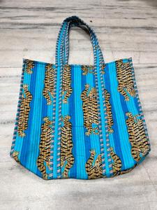 Sacs fourre-tout en coton matelassé multicolore avec bretelles Sac fourre-tout de voyage à la mode avec poche - Product Image 3