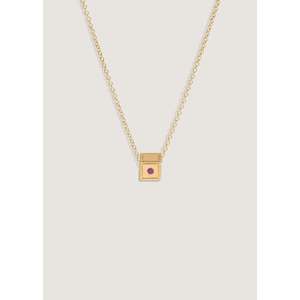 Collar Personalizado con Amatista como Piedra de Nacimiento y Engaste de Bisel - Product Image 1