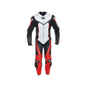 Traje de cuero de moto de ajuste personalizado con cintura flexible y cierre de cremallera fuerte Traje de cuero de moto elegante - Product Image 5