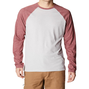 OEM de alta calidad 100% algodón 220 GSM Color sólido camisas de manga larga raglán Color sólido logotipo personalizado camiseta raglán - Product Image 1