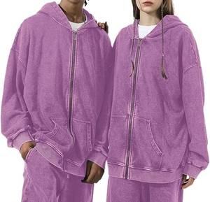 Sudadera Clásica con Lavado Ácido en Algodón Grueso, Perfecta para Estilo Urbano y Uso Diario con un Acabado Vintage Desgastado - Product Image 3