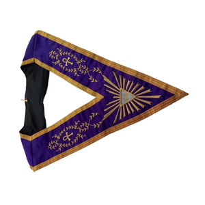 Ensemble de tabliers d'officier de loge maçonnique collier de haute qualité ceinture et col maçonnique vente en gros - Product Image 6