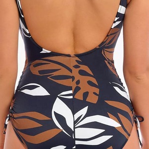Maillots de bain bikini pour femmes de haute qualité personnalisés 2024, motif uni, respirant, col en V, 100% coton, vêtements de fitness d'été - Product Image 3