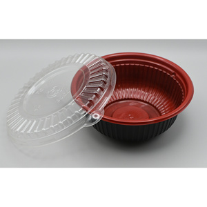 36oz Black/<b>Red</b> Disposable <b>Bowl</b> PP Container - Product Image 1