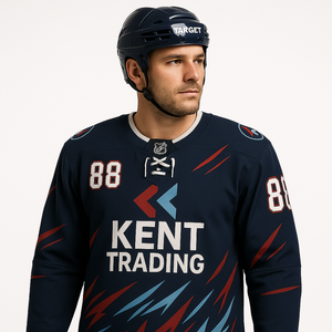 Jersey de Hockey sobre Hielo Azul Marino Personalizado, Diseño Gráfico de Kent Trading, Nombre y Número 88 Bordados, Uniforme Deportivo de Entrenamiento para Hombre - Product Image 3