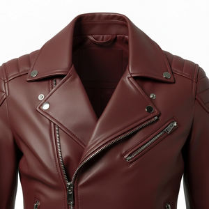Bulk Supply Women Maroon Leather <b>Motorbike</b> Jacket Custom Design Real Leather Biker Outerwear Wholesale Professional Standard - Product Image 5
