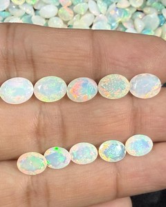 Pierres taillées d'opale éthiopienne naturelle 137 Ct et opale de feu multicolore en vrac pour la fabrication de bijoux, pierre précieuse d'opale en vrac - Product Image 4