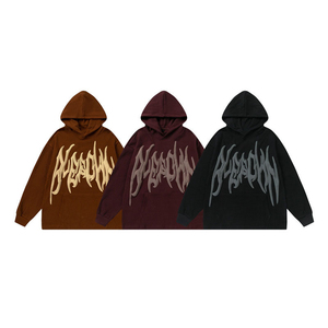 Sudadera con capucha de invierno de algodón orgánico con logotipo personalizado, sudadera unisex de alta calidad con estampado de Hip Hop y diamantes de imitación para hombre y mujer - Product Image 4