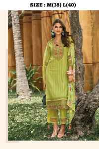 ชุดเสื้อกางเกงผ้าฝ้ายแท้พิมพ์ลายสำหรับใส่ทำงานชุดอินเดียและปากีสถาน - Product Image 3