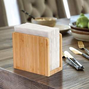 Free Standing Wooden <b>Napkin</b> Holder <b>Dispenser</b> Stand Bamboo Tables Tabletop Freestanding Tissue <b>Dispenser</b> Stocked Feature - Product Image 6