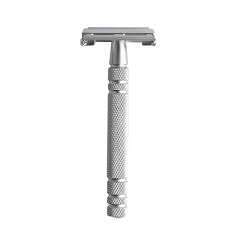 Maquinilla de afeitar de seguridad para peluquero para hombre con mango largo, hoja de acero inoxidable de doble filo, cara de hombre y mujer, logotipo de cabeza - Product Image 6