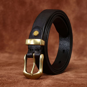 Ceinture en cuir de vachette vintage TEXLERA avec boucle à ardillon, écologique, largeur 2-4 cm pour hommes et femmes - Product Image 3