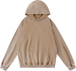 Sweat à capuche lavé à l'acide pour femmes surdimensionné Vintage pull décontracté à capuche coupe ample Streetwear sweat en coton lourd - Product Image 5