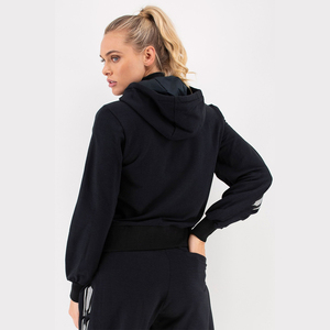 Women's Woven Sequined Zip Hoodie <b>Jacket</b> 100% Cotton <b>Fleece</b> <b>Lined</b> Breathable Casual Streetwear OEM Private Label Wholesale - Product Image 3