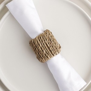 Porte-anneau en jonc de mer pour serviettes ronds de serviette en paille faits à la main décor de table à manger restaurant et hôtel - Product Image 3