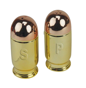 Ustensiles de cuisine de table en or et cuivre de qualité supérieure Poivrières et épices en métal poli Couvercle en acier inoxydable Outils à épices à herbes - Product Image 1