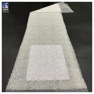 YX1174 1000gsm Heavy Weight Pearls 3D <strong>Lace</strong> <strong>Fabric</strong> for Wedding Dresses White 3D Sequined Pearls Net Bride <strong>Lace</strong> <strong>Fabric</strong> 5 Yards - Product Image 3