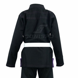 Ensemble de Kimono BJJ Noir avec Ceinture Blanche en Coton Durable pour Adultes Unisexe – Tenue de Sport de Combat Légère, Séchage Rapide et Respirante - Product Image 5