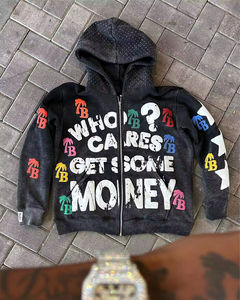 2025 100% algodón francés Terry Vintage Sudadera con capucha personalizada bordado personalizado mejor Material Sun Faded cremallera sudaderas con capucha - Product Image 5