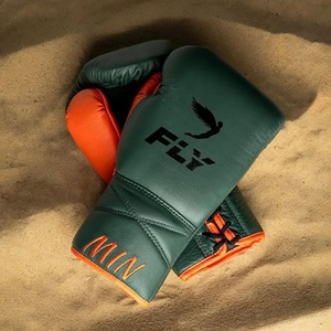 Guantes de Boxeo Personalizados con Logotipo Bordado, Color Naranja y Verde, Guantes de Boxeo de Piel Auténtica para Entrenamiento y Sparring en Oferta - Product Image 1