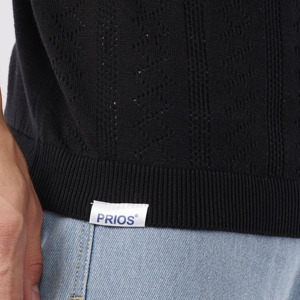 เสื้อโปโลแขนสั้นมีซิปสำหรับผู้ชายเสื้อถักสีพื้นเสื้อสวมหัวแบบหลวมลำลองฤดูร้อน - Product Image 2