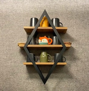 Antique metal & wooden <b>shelf</b> <b>wall</b> <b>mounted</b> storage <b>shelves</b> for home hotels living room kitchen bathroom home decor accessories - Product Image 1