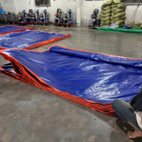 Bâche en PE robuste 200GSM, bleu orange, imperméable, coins renforcés, pour événements en plein air, marchés, stands, tapis de pique-nique, camping