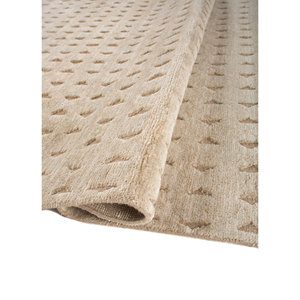 Alfombras Clásicas y Bohemias de Lana y Tencil Tejidas a Mano en Beige y Marrón de 9x12, Geométricas AKWT-1131 para Entrada y Pasillo, para Uso Doméstico - Product Image 2